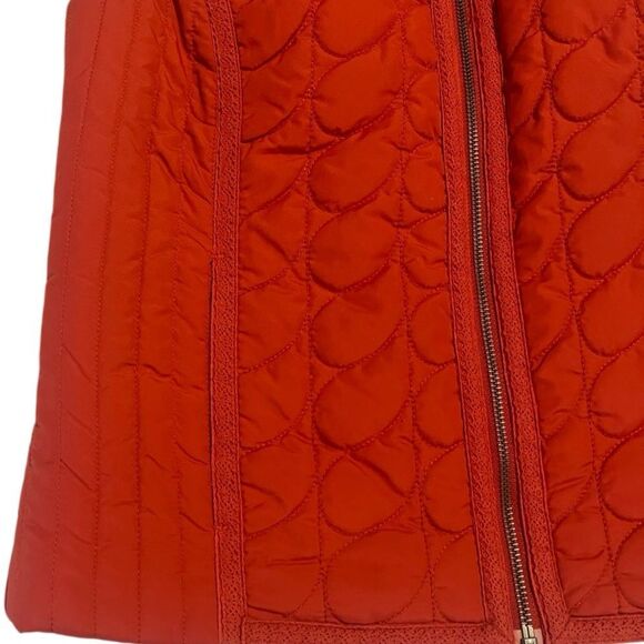 Chico's Orange Quilted Full Zip Pockets Vest Size Small - Picture 4 of 10